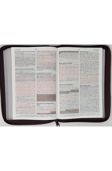 Image of Biblia RVR 1960 de Promesas Letra Gigante Marron Líneas Simil Piel con Cierre
