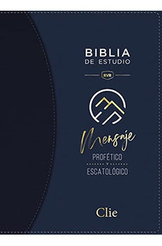 Biblia RVR 1977 de Estudio Mensaje Profético y Escatológico Piel Azul Interior a Dos Colores