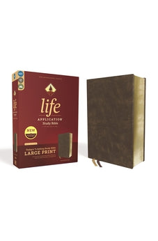 NIV, Life Application Study Bible, Third Edition, Large Print, Bonded Leather, Brown, Red Letter