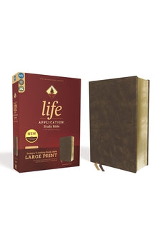 Image of NIV, Life Application Study Bible, Third Edition, Large Print, Bonded Leather, Brown, Red Letter