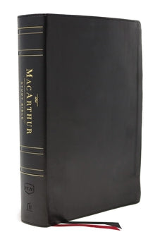 Image of NKJV, MacArthur Study Bible, 2nd Edition, Genuine Leather, Black, Thumb-indexed, Comfort Print: Unleashing God's Truth One Verse at a Time