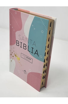 Image of Biblia RVR 1960 Letra Grande Tamaño Manual Tapa Flex Pastel Tricolor con Índice