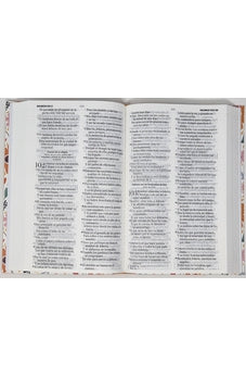 Image of Biblia RVR 1960 Letra Grande Tamaño Manual Tapa Flex Naranja Flores