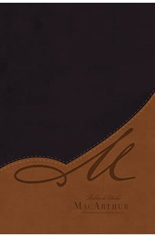 Biblia RVR 1960 de Estudio Macarthur Letra Grande Leathersoft Café con Índice y Cierre