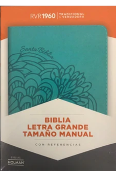 Biblia RVR 1960 Letra Grande Tamaño Manual Aqua Símil Piel con Índice