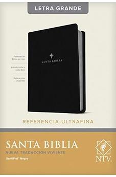Biblia NTV de Referencia Ultrafina Letra Grande Letra Roja Sentipiel Negro