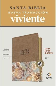 Image of Biblia NTV Letra Súper Gigante Beige Símil Piel con Índice