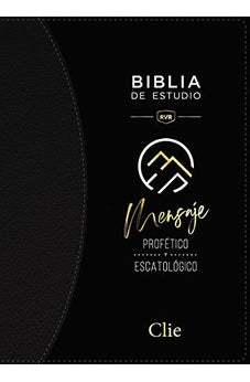 Biblia RVR 1977 de Estudio Mensaje Profético y Escatológico Piel Negro Interior a dos Colores