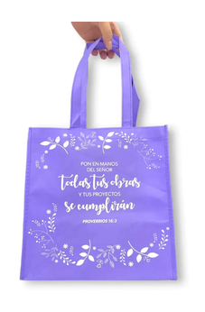 Image of Bolsa Tote Bag Lila Pon en Manos del Señor