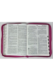 Image of Biblia RVR 1960 Letra Súper Gigante Tricolor Fucsia Palo Rosa Fucsia con Cierre con Índice