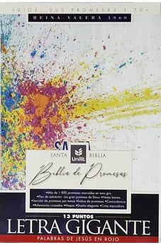 Biblia RVR 1960 de Promesas Letra Gigante Colores Pintura Simil Piel
