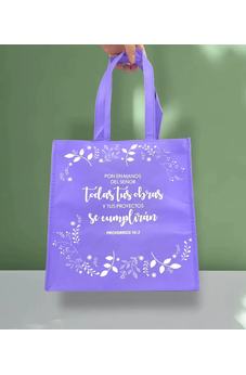 Image of Bolsa Tote Bag Lila Pon en Manos del Señor