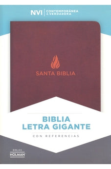 Biblia NVI Letra Gigante Marrón Piel Fabricada con Índice