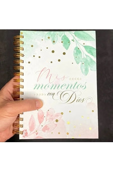 Image of Libreta Devocional: Mis Momentos con Dios Floral Turquesa/Rosa