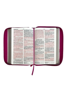 Biblia RVR 1960 Letra Gigante Símil Piel Flores Rosas con Cierre