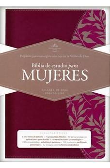 Biblia RVR 1960 de Estudio para Mujer Vinotinto Fucsia Símil Piel con Índice