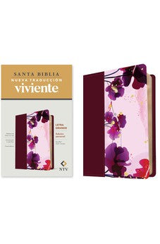 Biblia NTV Letra Grande Tamaño Personal Jardín Morado Símil Piel